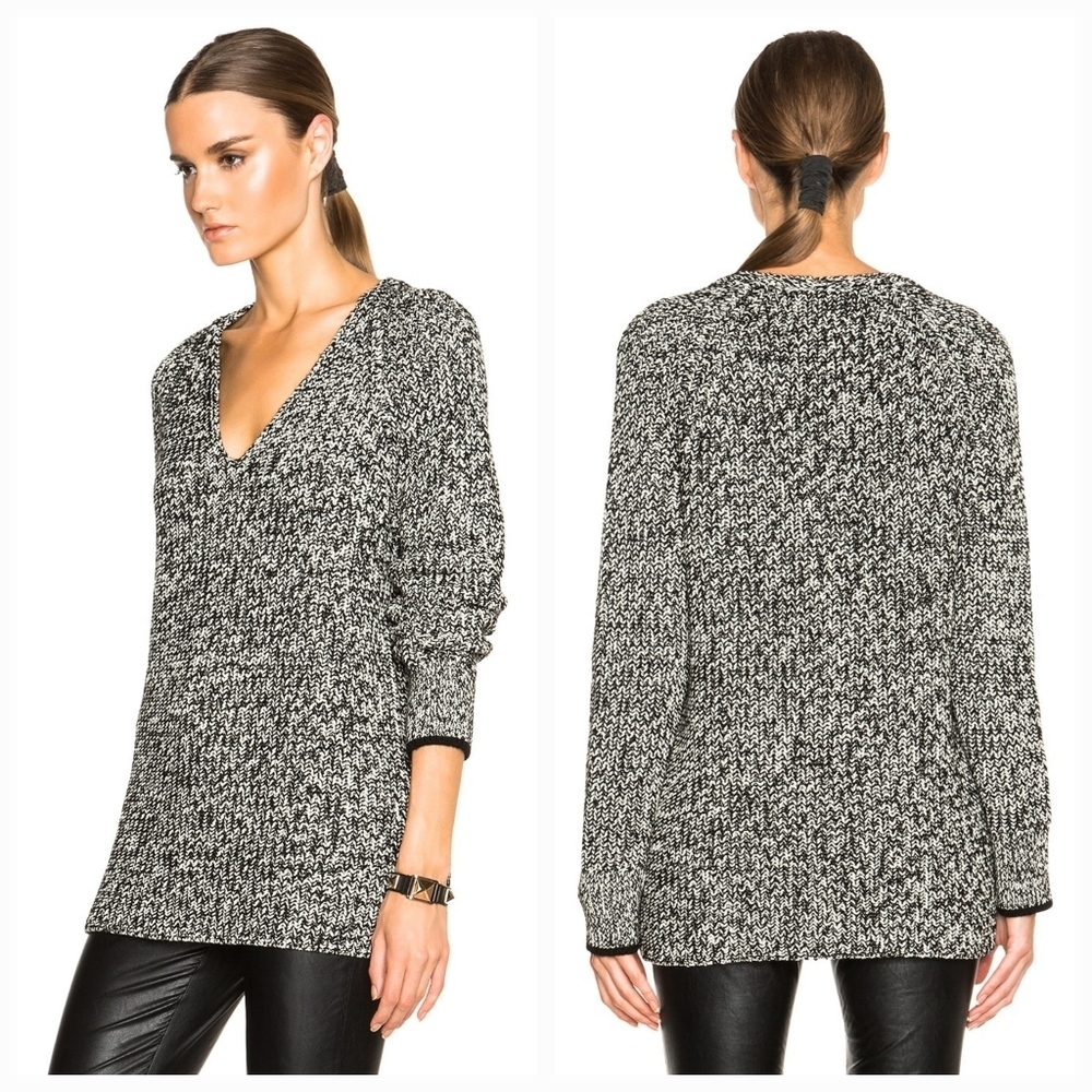 Rag & Bone Karen V-neck Raglan Sleeve Cotton Wool Blend Sweater size small
